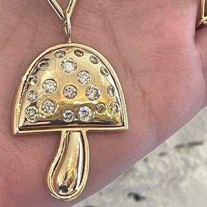 Brent Neale look-alike Gold Plated White Topaz Gemstone Mushroom-New w T…
